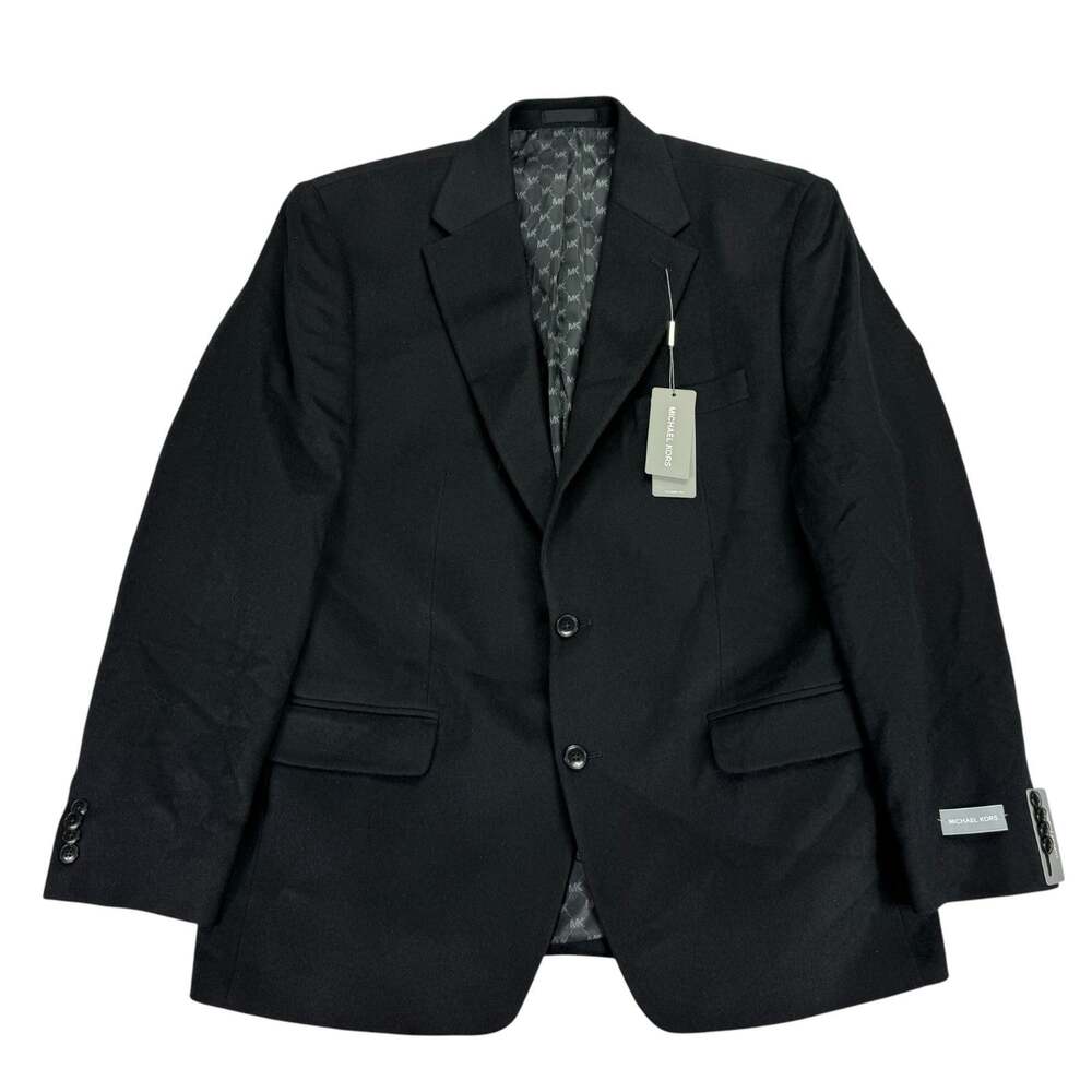 Michael Kors Mens Kipp Wool Cashmere Luxury Classic Fit Sport Coat Black 44R